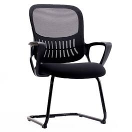 AOITUN - Stationary Reception Chair, No Wheels Ergonomic Office Chair with Mesh Mid Back & Lumbar Support - Black