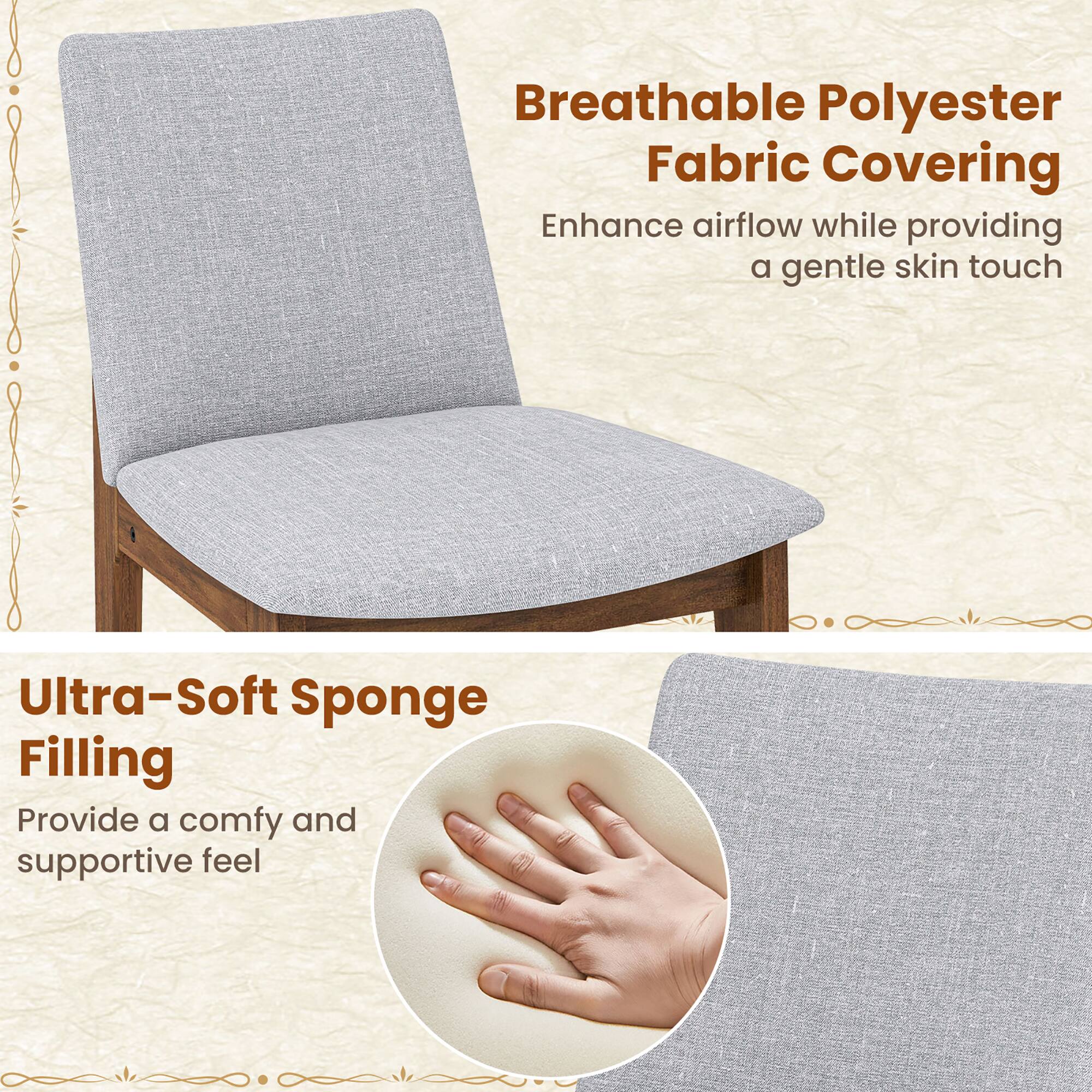 Breathable Polyester Fabric Covering  
Enhance airflow while providing a gentle skin touch  

Ultra-Soft Sponge Filling  
Provide a comfy and supportive feel