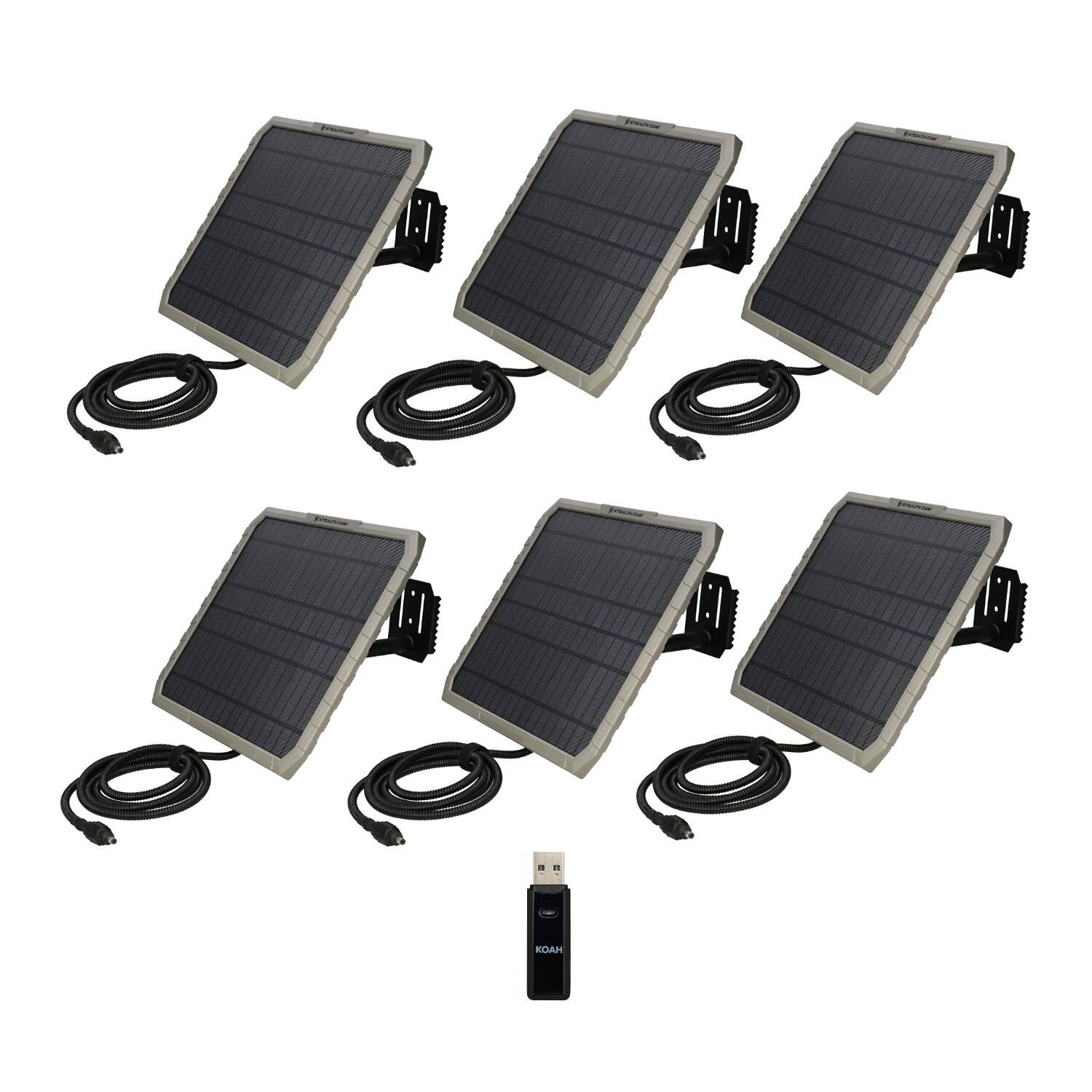 Angle. Stealth Cam - Stealth Cam FieldMAX EX 10-Inch Solar Panel (6-Pack) Bundle with Card Reader.