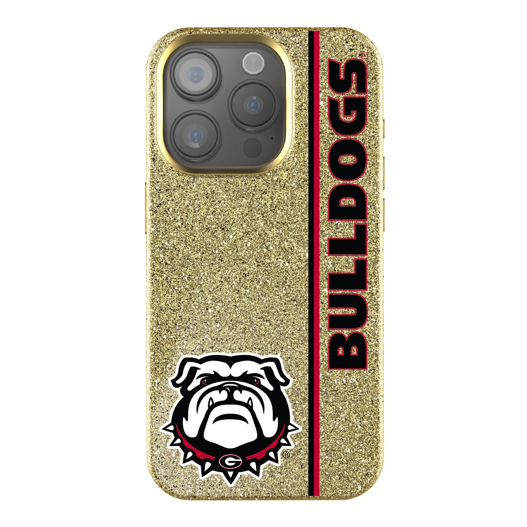 Front. Keyscaper - Georgia Bulldogs iPhone Bling Case - 15 Pro - Gold.