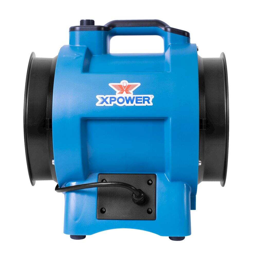 Alt View 4. XPOWER - Variable Speed 12" Diameter Industrial Confined Space Ventilator Fan - Blue.
