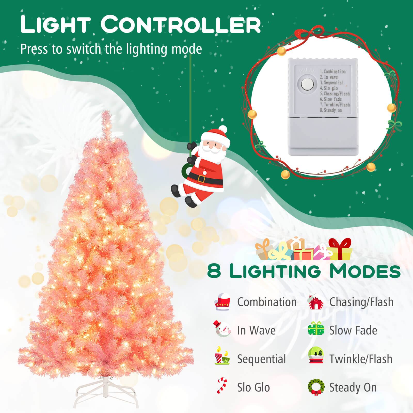LIGHT CONTROLLER  
Press to switch the lighting mode

8 LIGHTING MODES  
1. Combination  
2. Sequential  
3. In Wave  
4. Slo Glo  
5. Chasing/Flash  
6. Slow Fade  
7. Twinkle/Flash  
8. Steady On