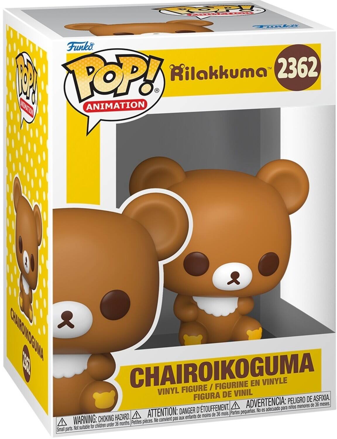 POOPY L Tonli Funko. M POP! Rilakkuma M 2362 ADATIO ANIMATION CHAROKOGUMA 1SL CHAIROIKOGUMA FIGURINE EN VINYLE FIGURE / VINYL DE VINIL FIGURA DE VINIL PELIGRO DE ASFIXIA. D'TOUFFEMENT. ADVERTENCIA: niños menores de 36 meses. DANGER No es adecuado para ATTENTION: de 36 mois Partes pequerias. HAZARD. enfants de moins WARNING: CHOKING convient pas aux Petites pieces. Ne convient pas aux enfants de moins de 36 mois. Small parts: Not suitable