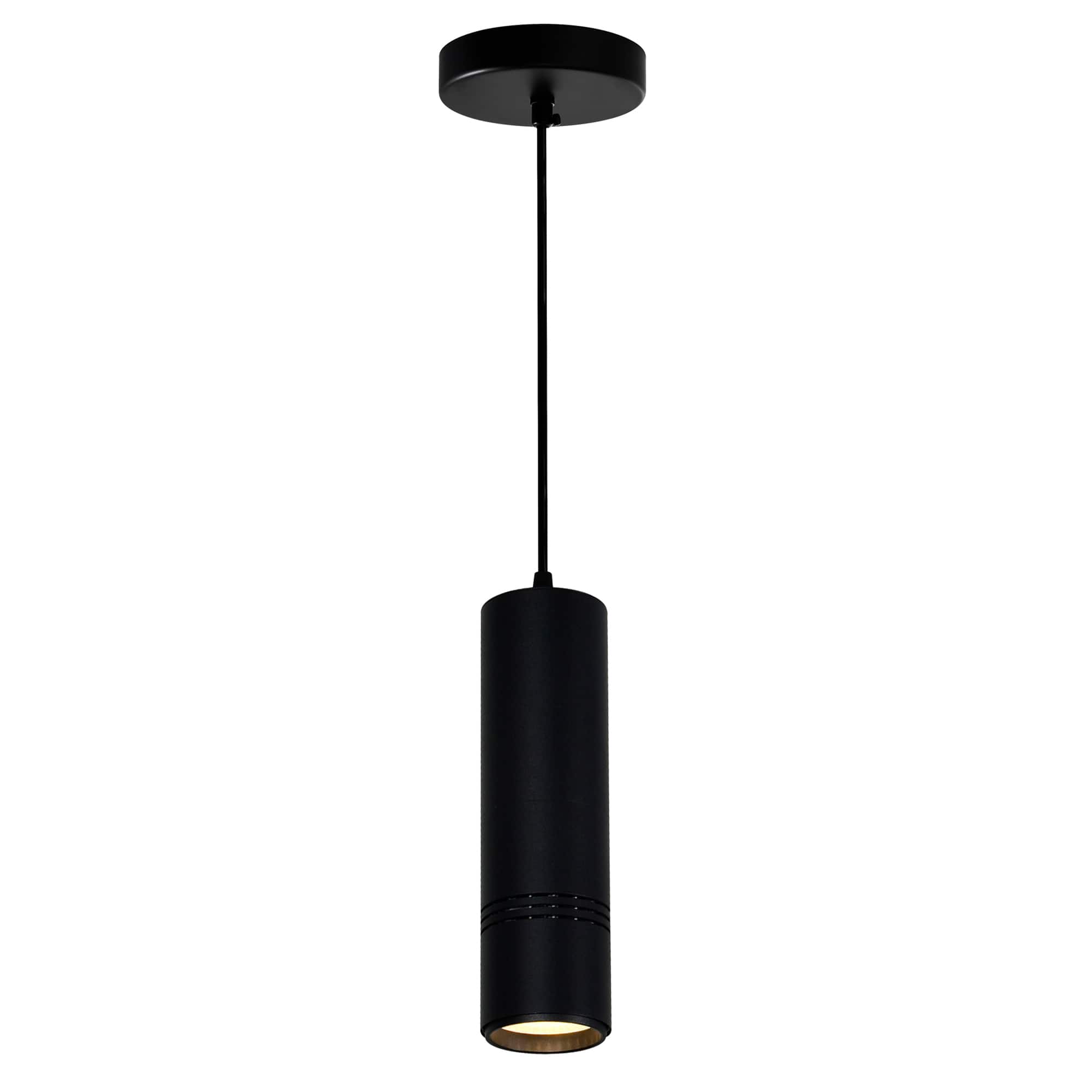 CWI Lighting - Stowe LED Down Mini Pendant With Black & Wood Finish - Sand Black