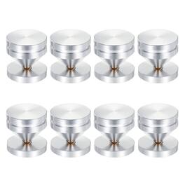 Unique Bargains - 8pcs Speaker Spike Kit Shockproof Adjustable Aluminum Alloy Spike Isolation with Pads Mat for Subwoofer - Silver