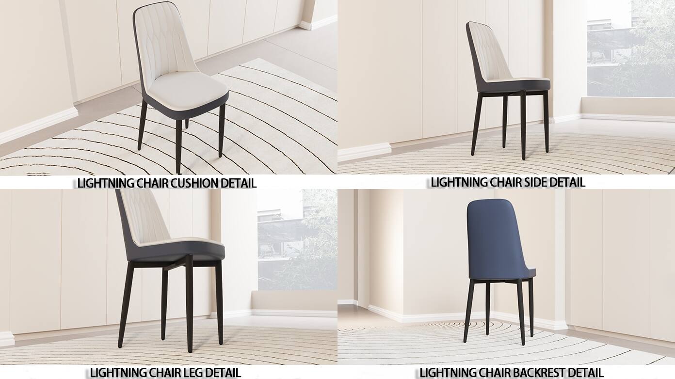 LIGHTNING CHAIR CUSHION DETAIL  
LIGHTNING CHAIR SIDE DETAIL  
LIGHTNING CHAIR LEG DETAIL  
LIGHTNING CHAIR BACKREST DETAIL