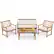 Alt View 9. Costway - 4 PCS Wood Patio Furniture Set with Soft Seat Cushions Solid Acacia Wood Frame - Off White,Natural.