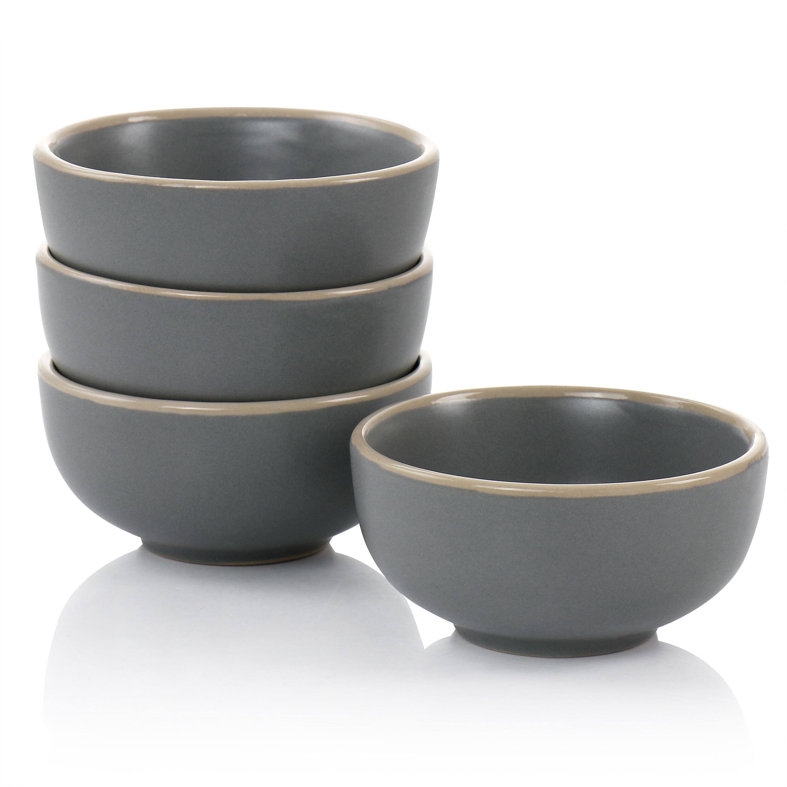 Alt View 8. Gibson - Gibson Home Rockaway 4 Piece 3.5in Fruit Bowl Set - Grey.