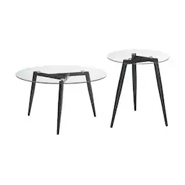 Danya B - Van Beuren Coffee and Side Table Set - Black - Black/Clear