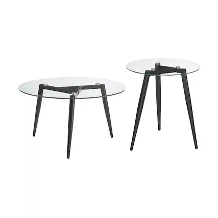 Front. Danya B - Van Beuren Coffee and Side Table Set - Black - Black, Clear.