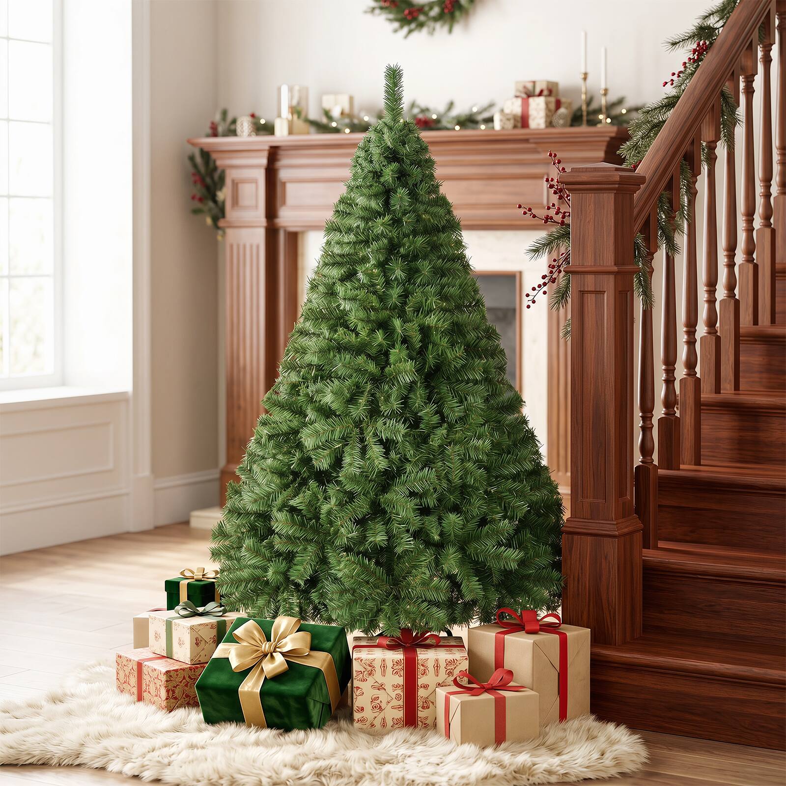 Alt View 3. Gymax - Gymax 5 FT Artificial Christmas Tree w/ 519 Full Branch Tips & Folding Metal Stand Green - Green.