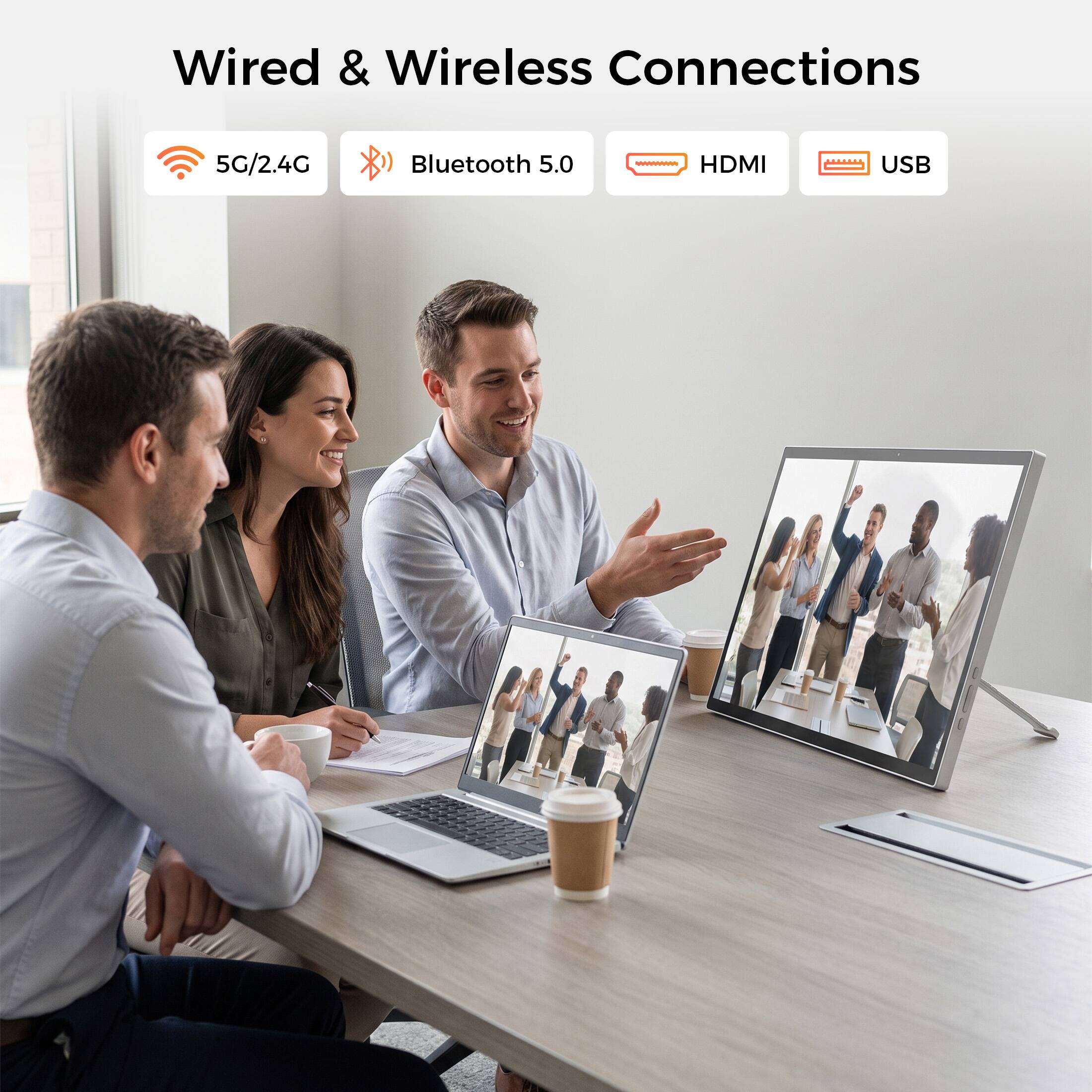 Wired & Wireless Connections  
5G/2.4G  
Bluetooth 5.0  
HDMI  
USB