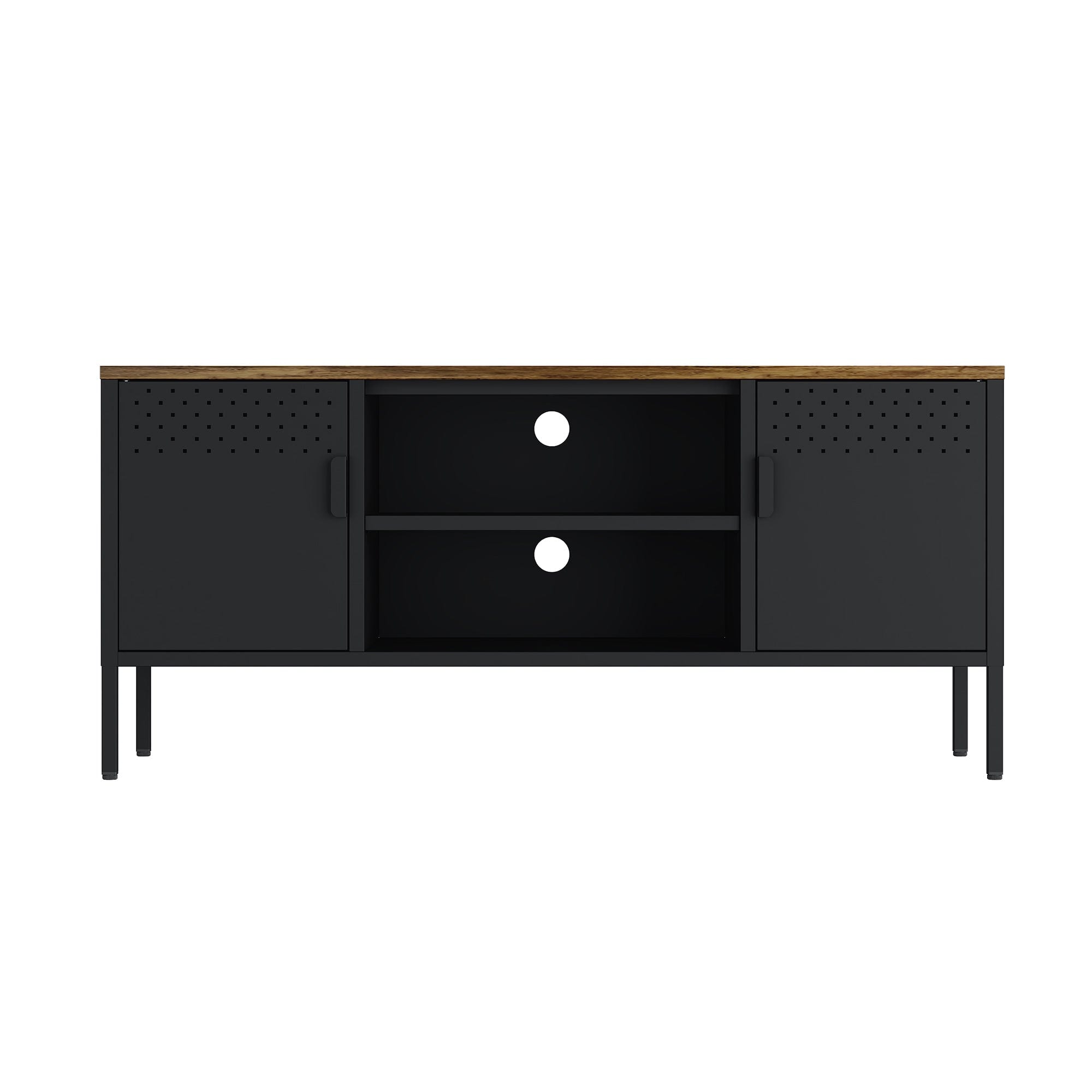 Photos - Mount/Stand MANHATTAN Comfort - Landen Modern 47" Metal Storage Cabinet - Black TV010-BK 