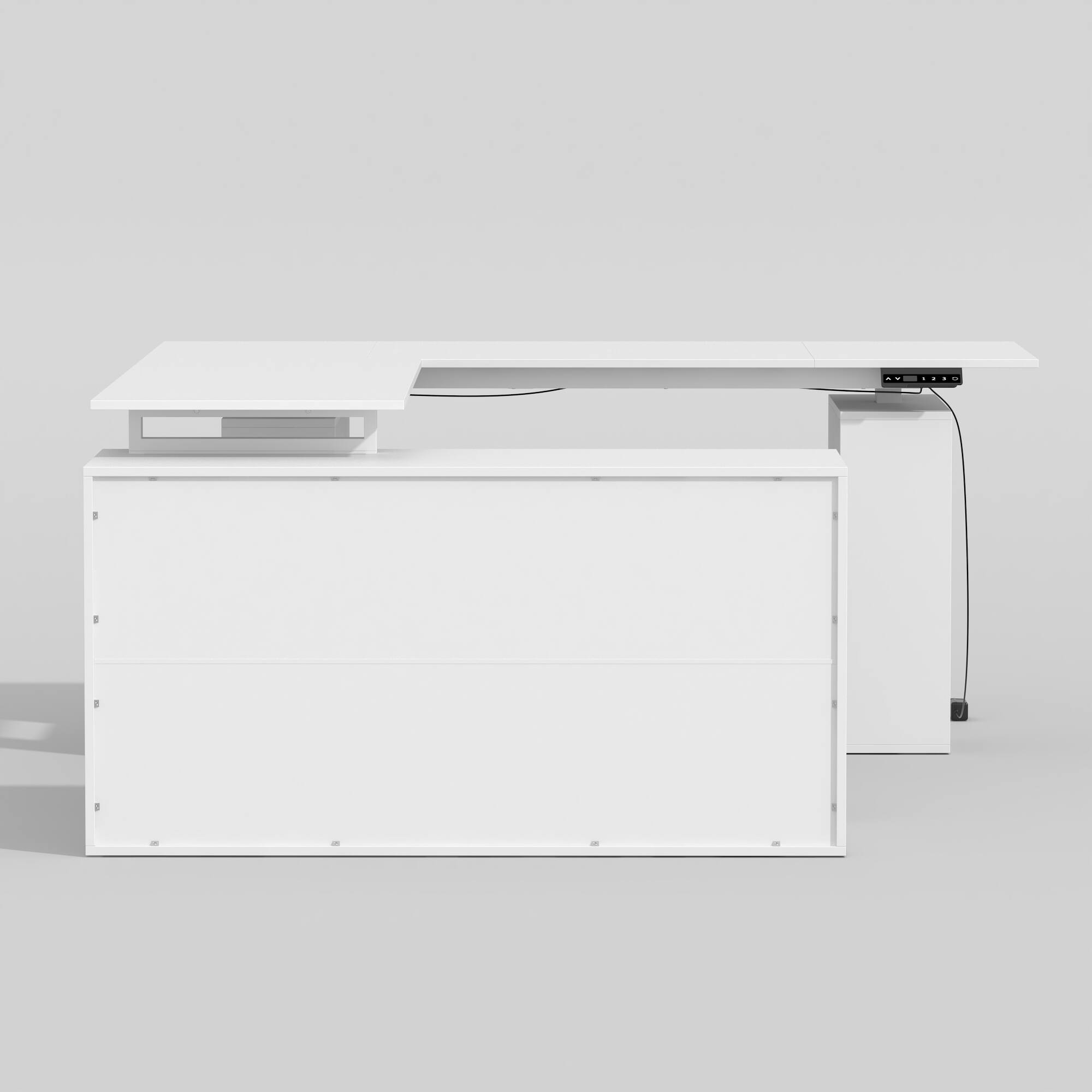 Alt View 8. Famapy - Famapy L - Shaped Electric Standing Desk: Adjustable, Modular & Organized Home Office Desk - White.