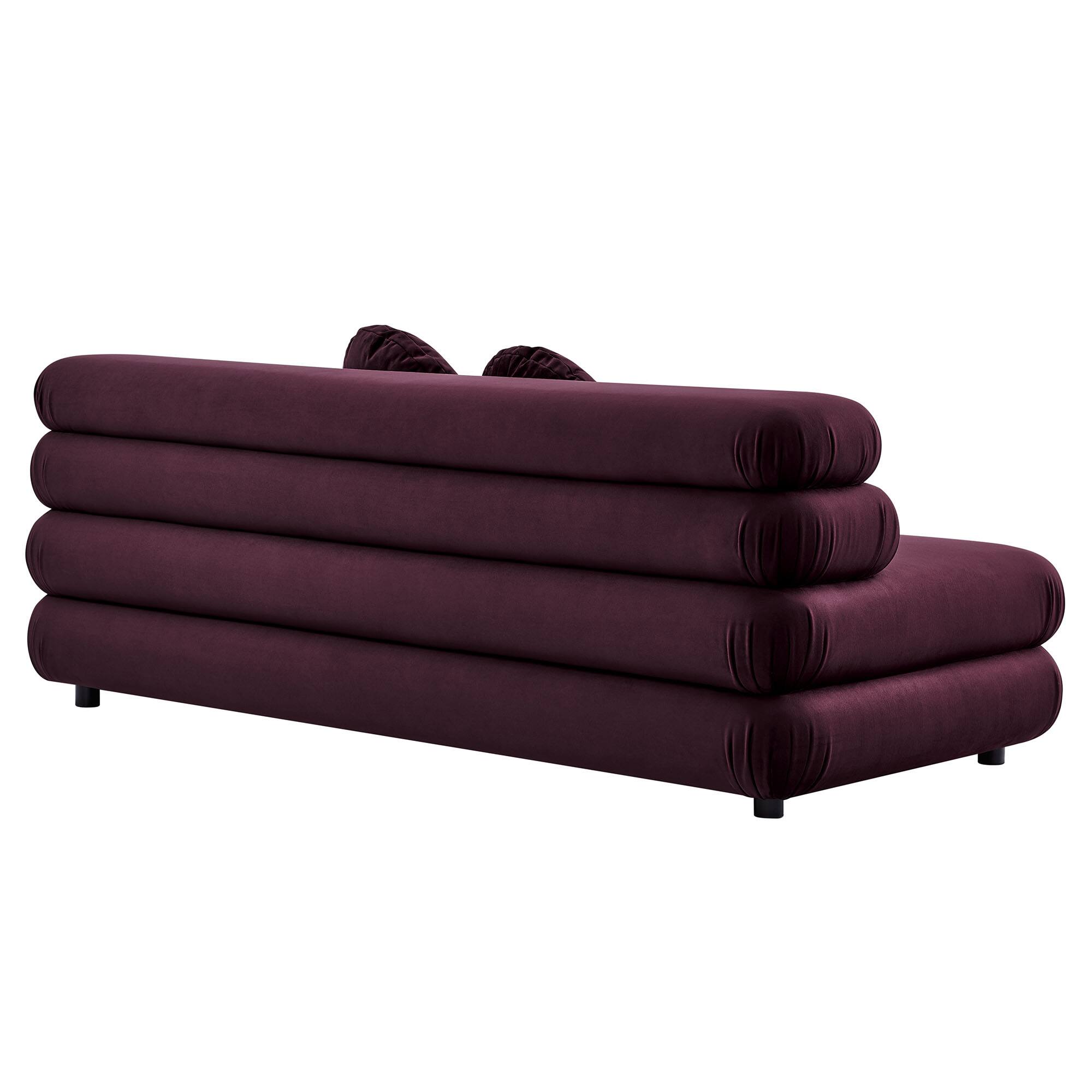 Alt View 1. Modway - Jubilee Modular Performance Velvet Armless Loveseat by Modway - Mulberry.