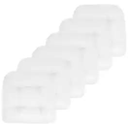 Sweet Home Collection - Patio Cushions Indoor/Outdoor Chair Pads Tufted 19" x 19", 6-Pack - White