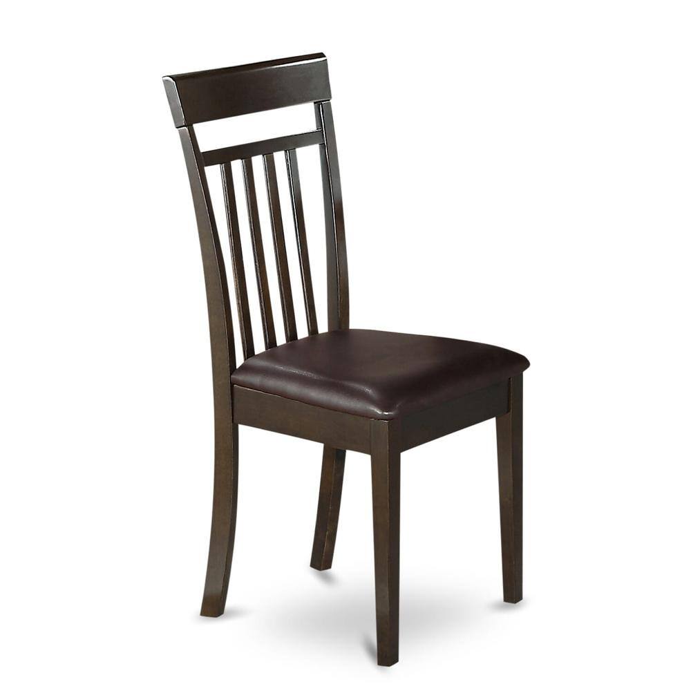 Angle. East West Furniture - 6 PC Dining room set-Top Kitchen Table and 4 Kitchen Chairs plus 1 Dining bench - Brown.