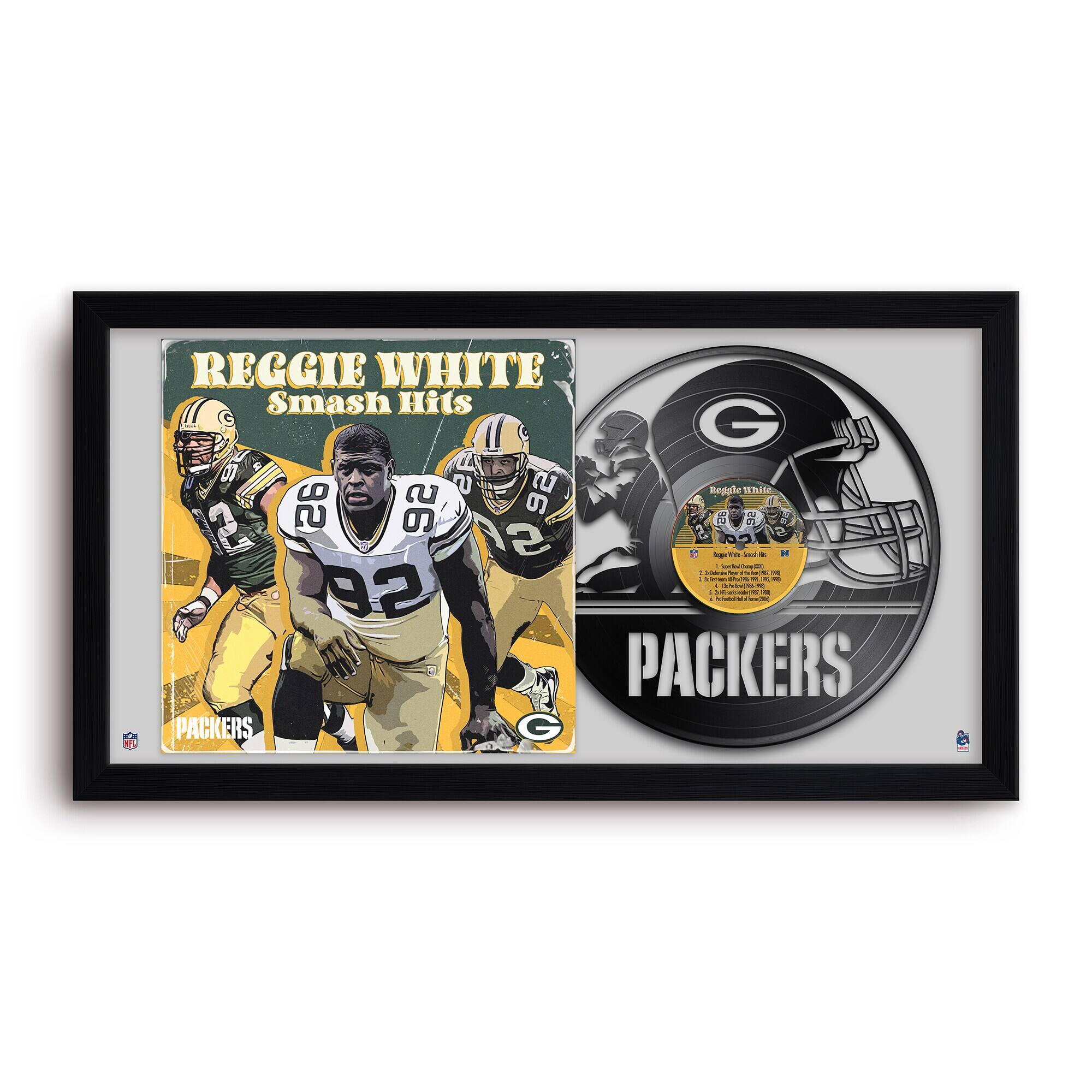 Reggie White Green Bay Packers 14" x 26" Framed Art Vinyl Album Print