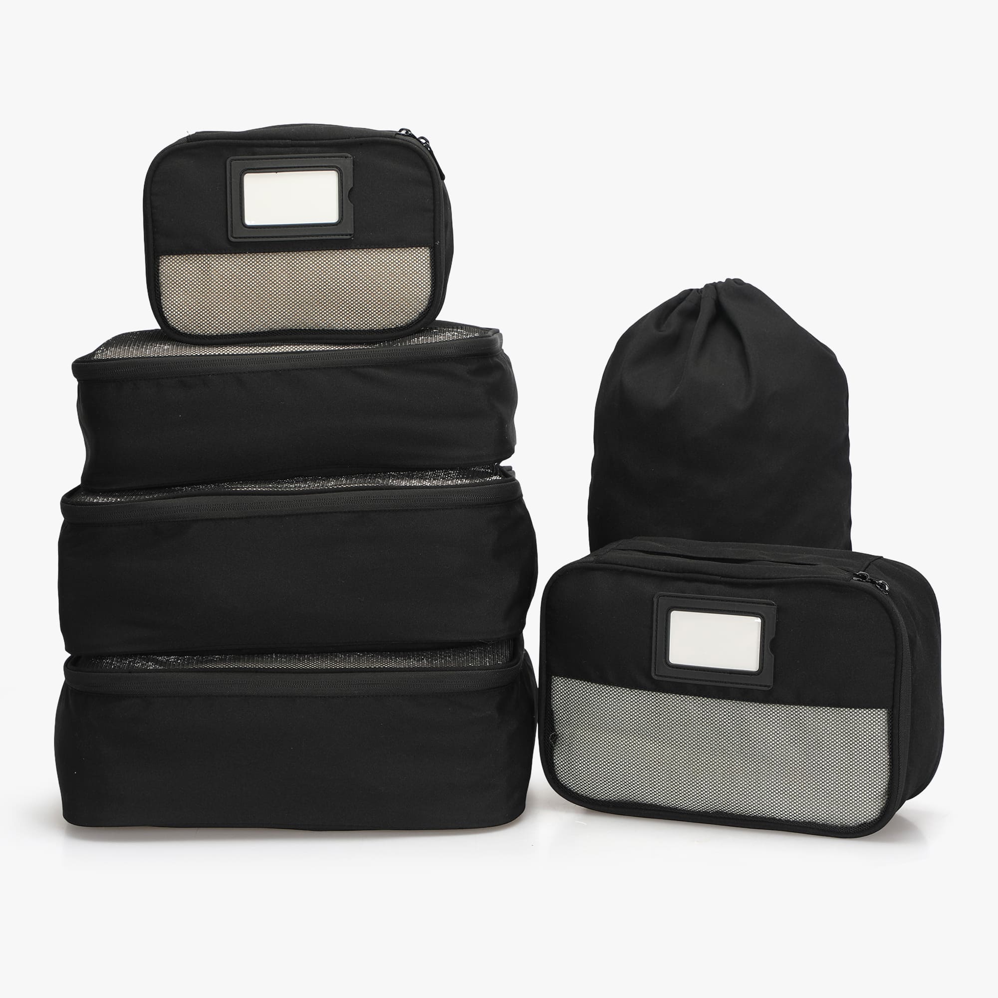 Hynes Eagle - Structured 6-Piece Packing Cube Set - Jet Black