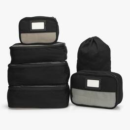 Hynes Eagle - Structured 6-Piece Packing Cube Set - Jet Black