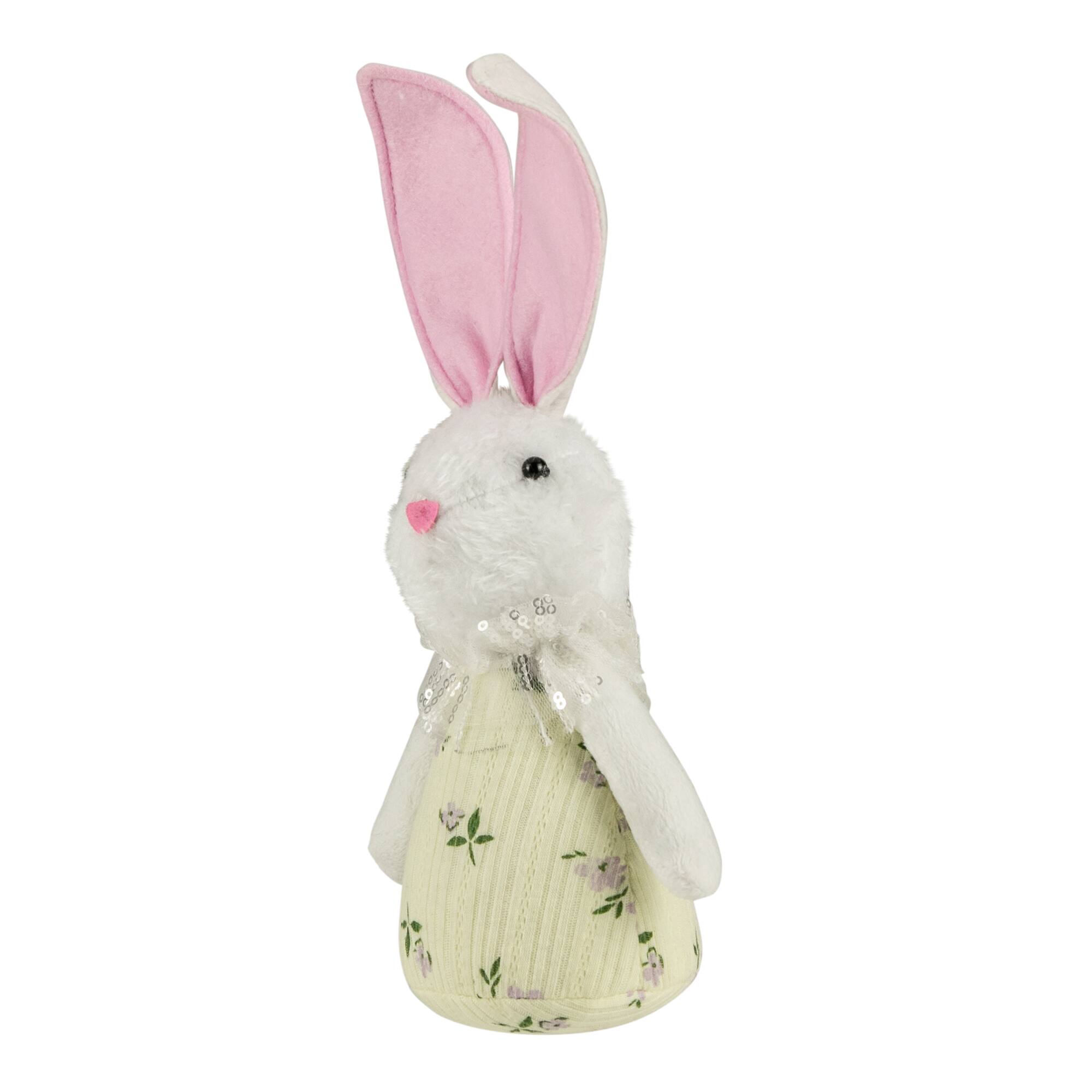 Alt View 3. Northlight - 11" Yellow Spring Floral Easter Bunny Figure - Yellow.