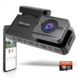 Rexing - C1 – 2K Front Dash Cam with Wi-Fi - Black