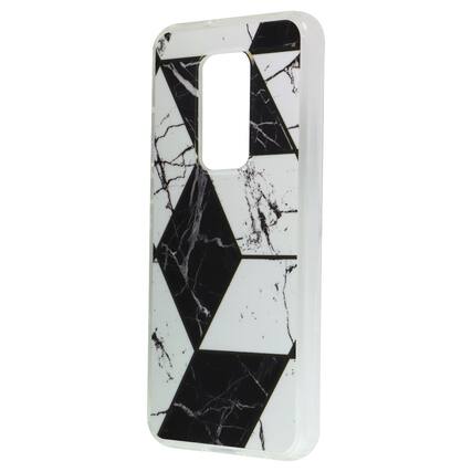 Front. Mybat - MyBat Fuse Series Case for Motorola Moto G Play 5G (2021) - White/Black Marble - Multicolor.