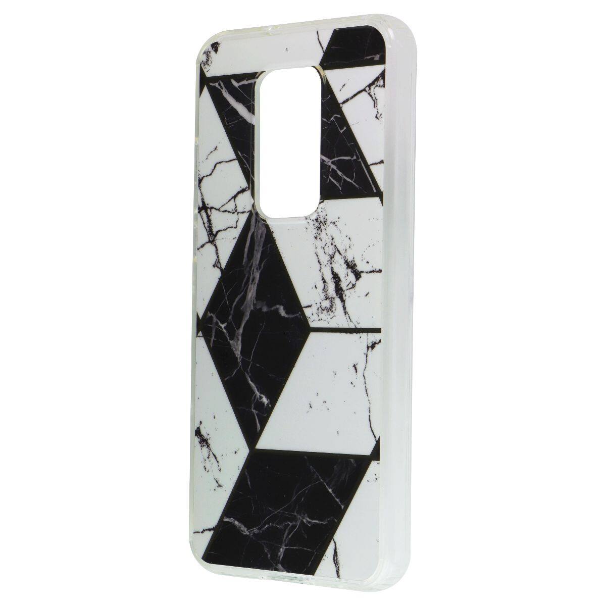 Front. Mybat - MyBat Fuse Series Case for Motorola Moto G Play 5G (2021) - White/Black Marble - Multicolor.