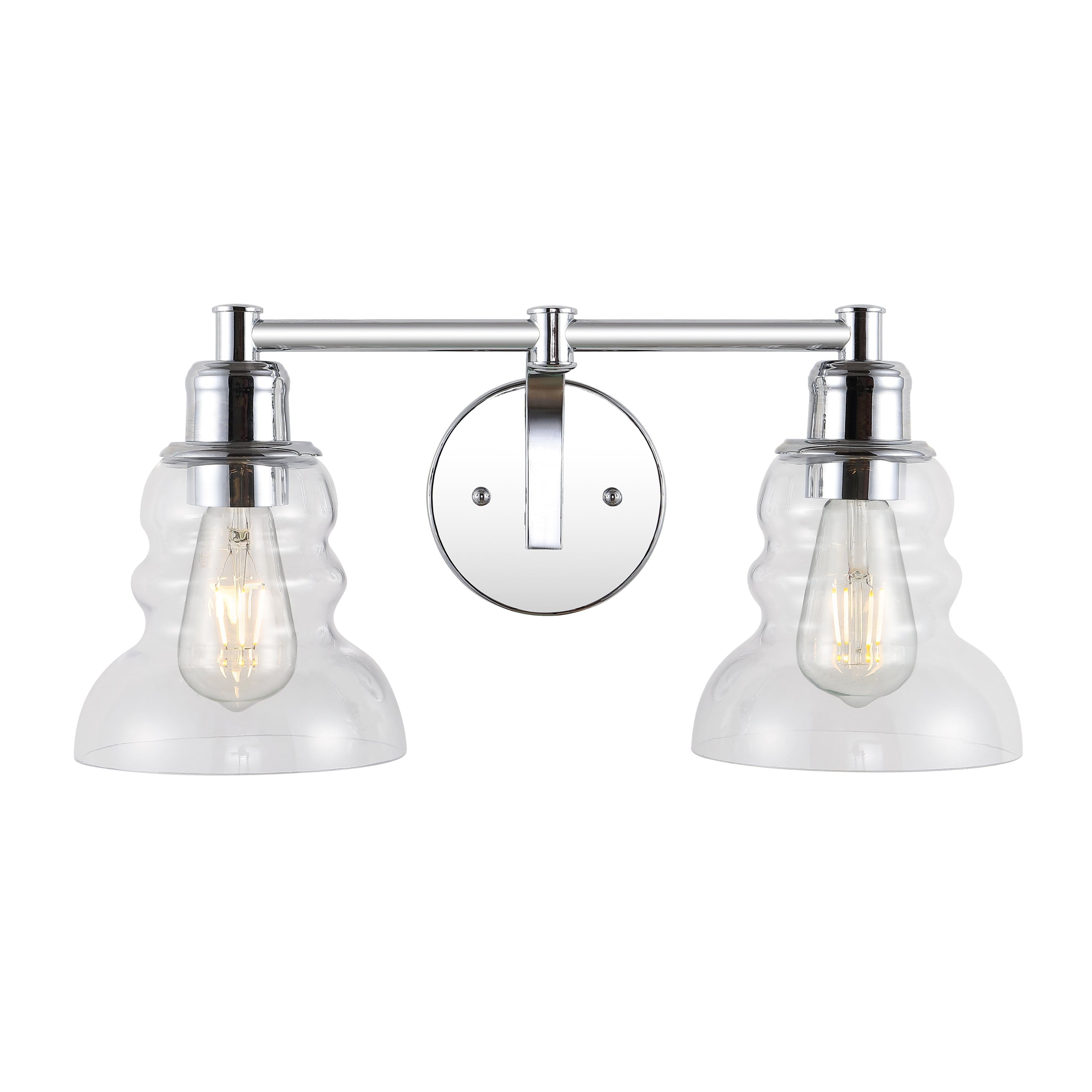 "Jonathan Y - Manhattan Vintage 18.5"" 2-Light Metal/Glass Industrial Rustic LED Vanity - Chrome" price history on PriceWatchPro
