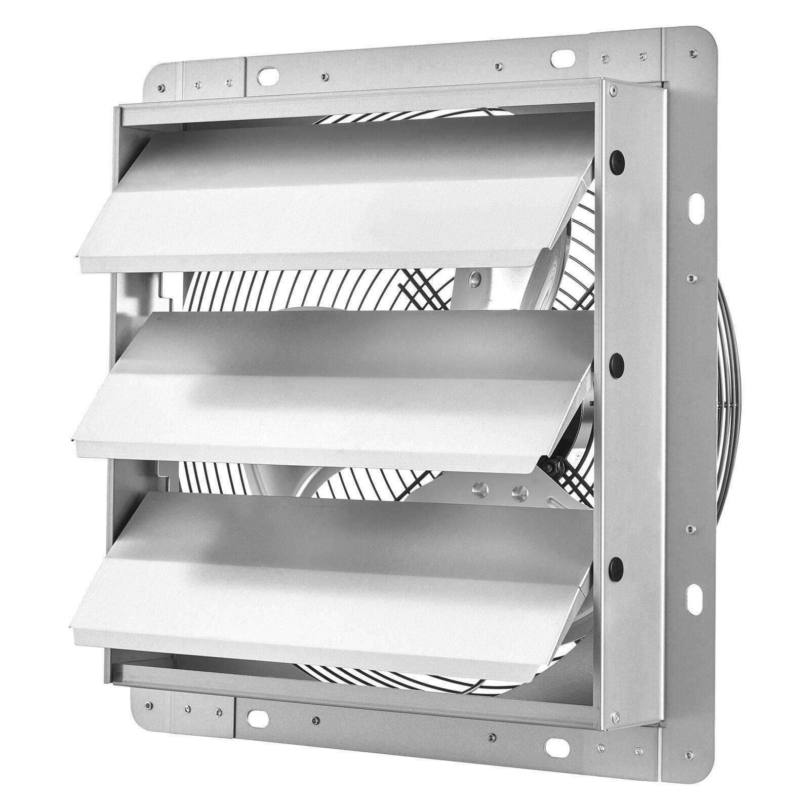 Alt View 5. VEVOR - 12 Inch Shutter Exhaust Fan Wall Mounted 1347 CFM Automatic Louvers, Sturdy Steel Housing, Low Noise, AC Motor - Silver.