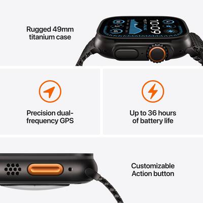 Apple Watch Ultra 2 (GPS+Cellular) 49mm Titanium Case with Navy Apple Watch Ultra 2 (GPS+Cellular) 49mm Titanium Case with Navy
