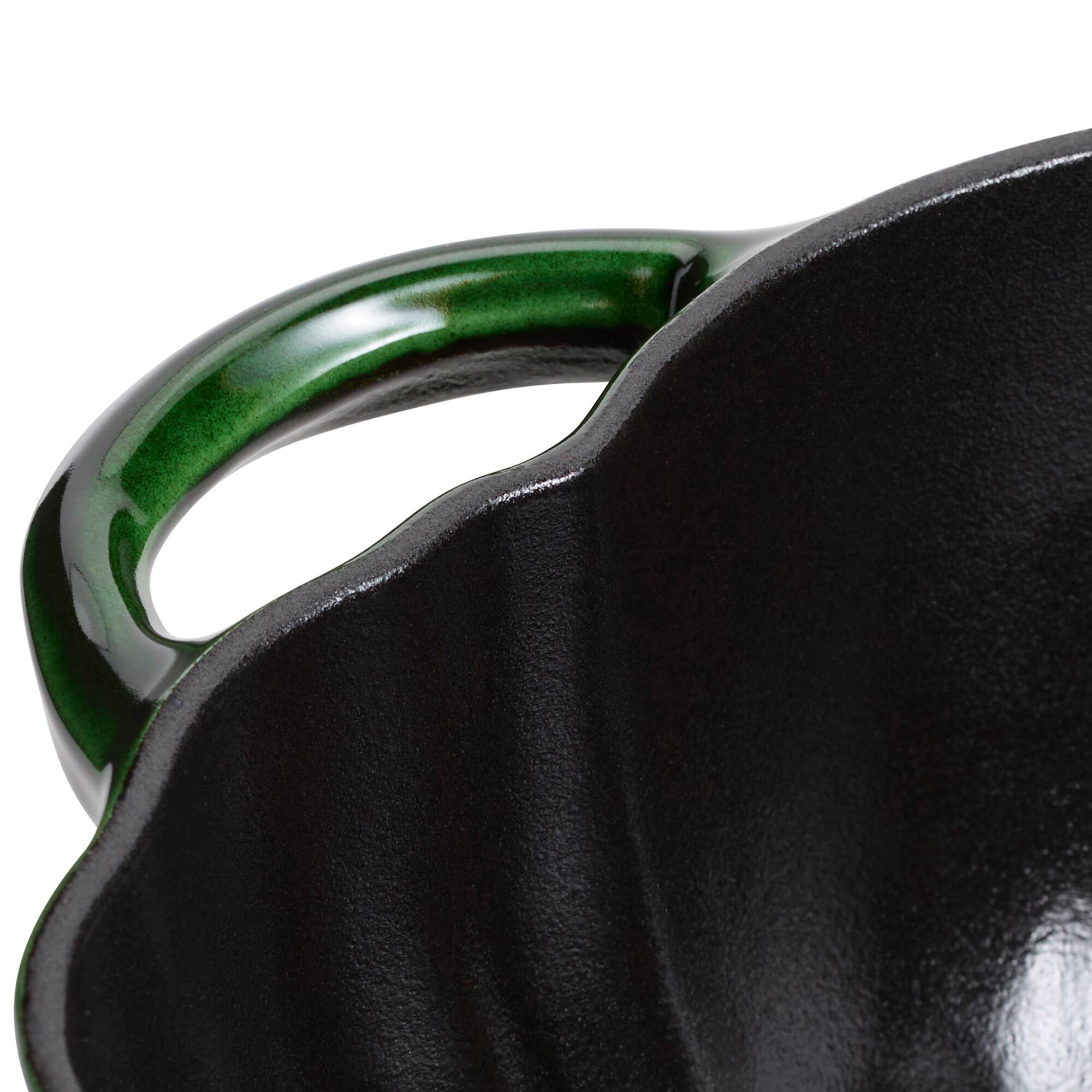 Alt View 5. Staub - STAUB Cast Iron 3.5-qt Pumpkin Cocotte with Stainless Steel Knob - Basil - Basil.