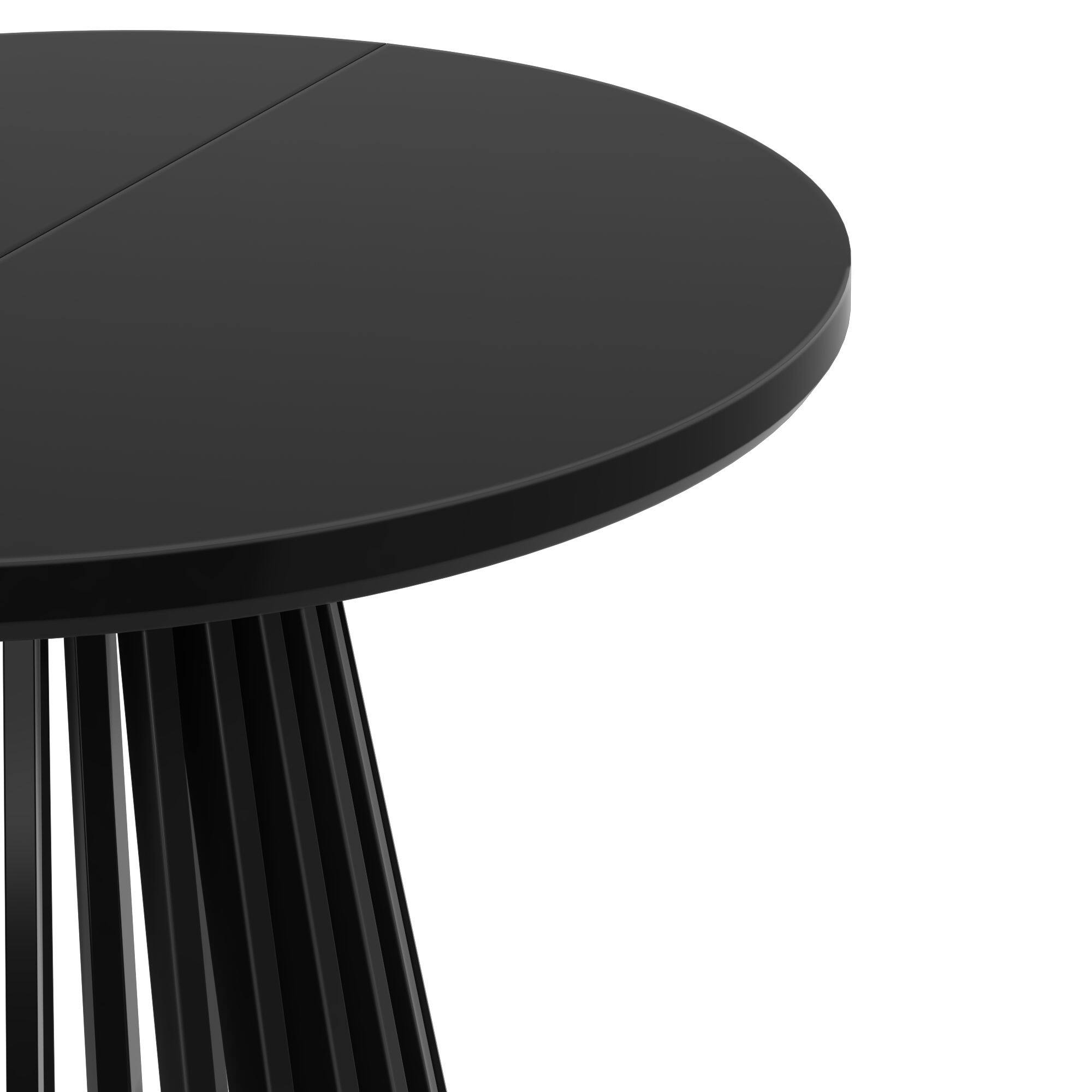 Alt View 3. Plank+Beam - Lido Round Dining Table (38in / 966mm)|| Black - Black.
