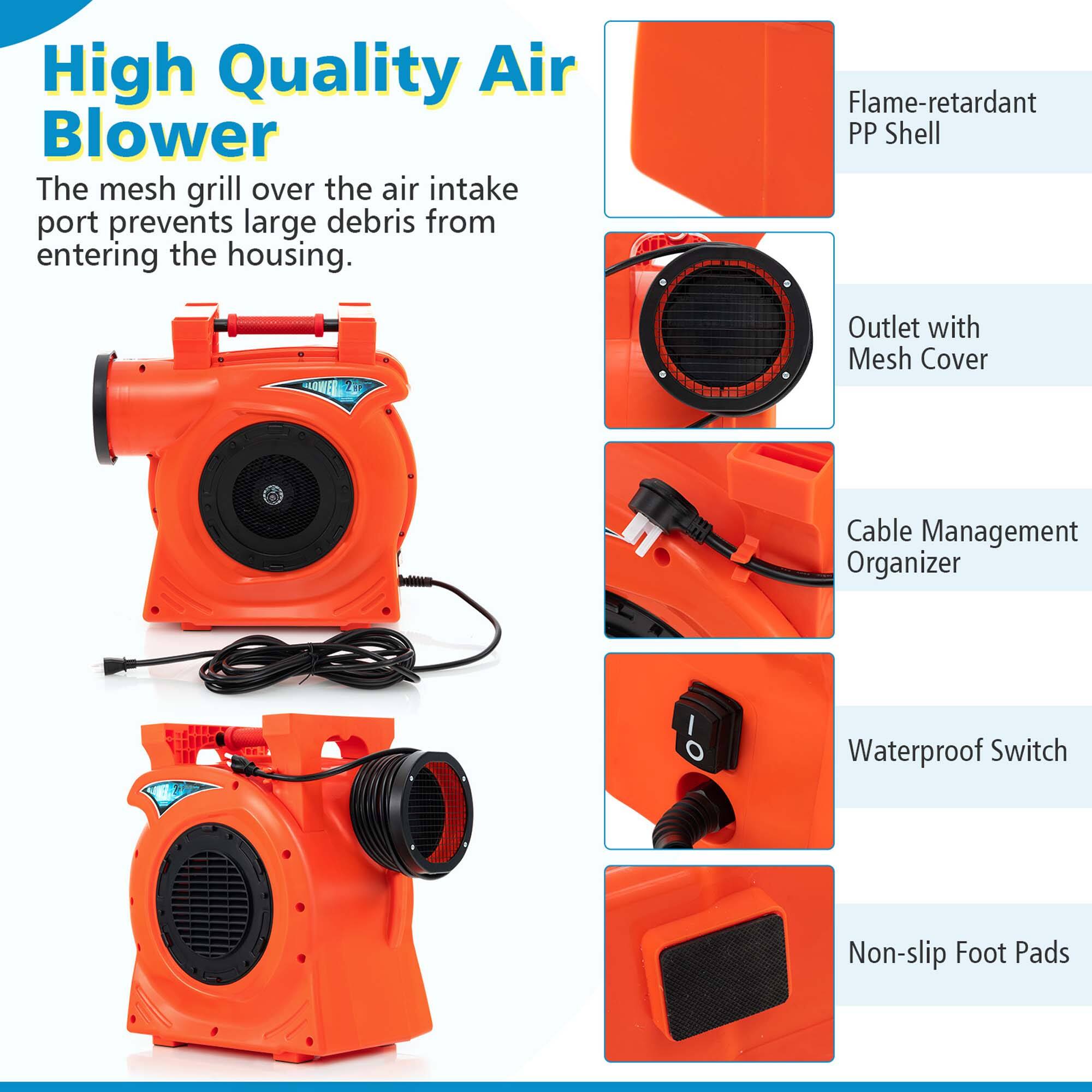High Quality Air Blower

The mesh grill over the air intake port prevents large debris from entering the housing.

- Flame-retardant PP Shell
- Outlet with Mesh Cover
- Cable Management Organizer
- Waterproof Switch
- Non-slip Foot Pads
