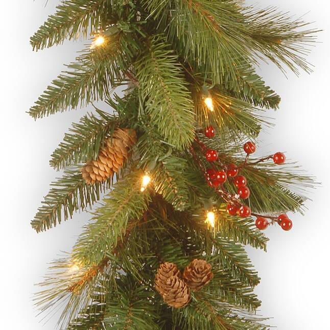 Alt View 2. National Tree Company - NATIONAL TREE COMPANY 6' NEEDLE PINE CONE GARLAND WITH CLEAR LIGHTS, DC3-178L-6B - Green.
