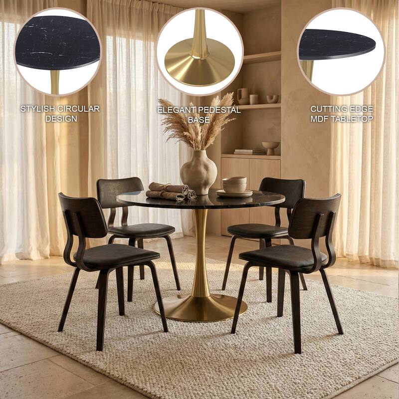 STYLISH CIRCULAR DESIGN  
ELEGANT PEDESTAL BASE  
CUTTING EDGE MDF TABLETOP