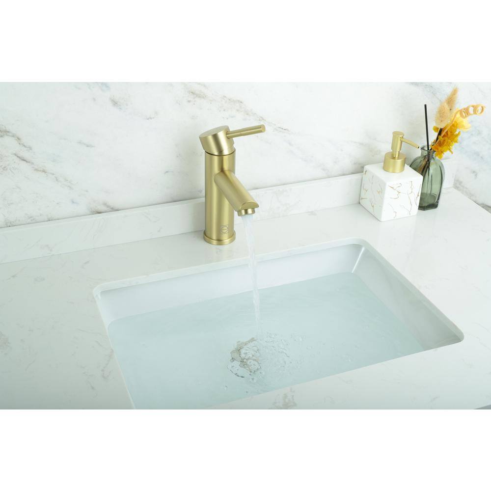Alt View 8. Elegant Kitchen and Bath - Mia Single Hole Single Handle Bathroom Faucet in Brushed Gold - Brushed Gold.