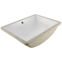 Undermount Bathroom Sink, 20.28x15.16 In Rectangular Ceramic Vessel Sink with Overflow Hole, Rectangle Small Space