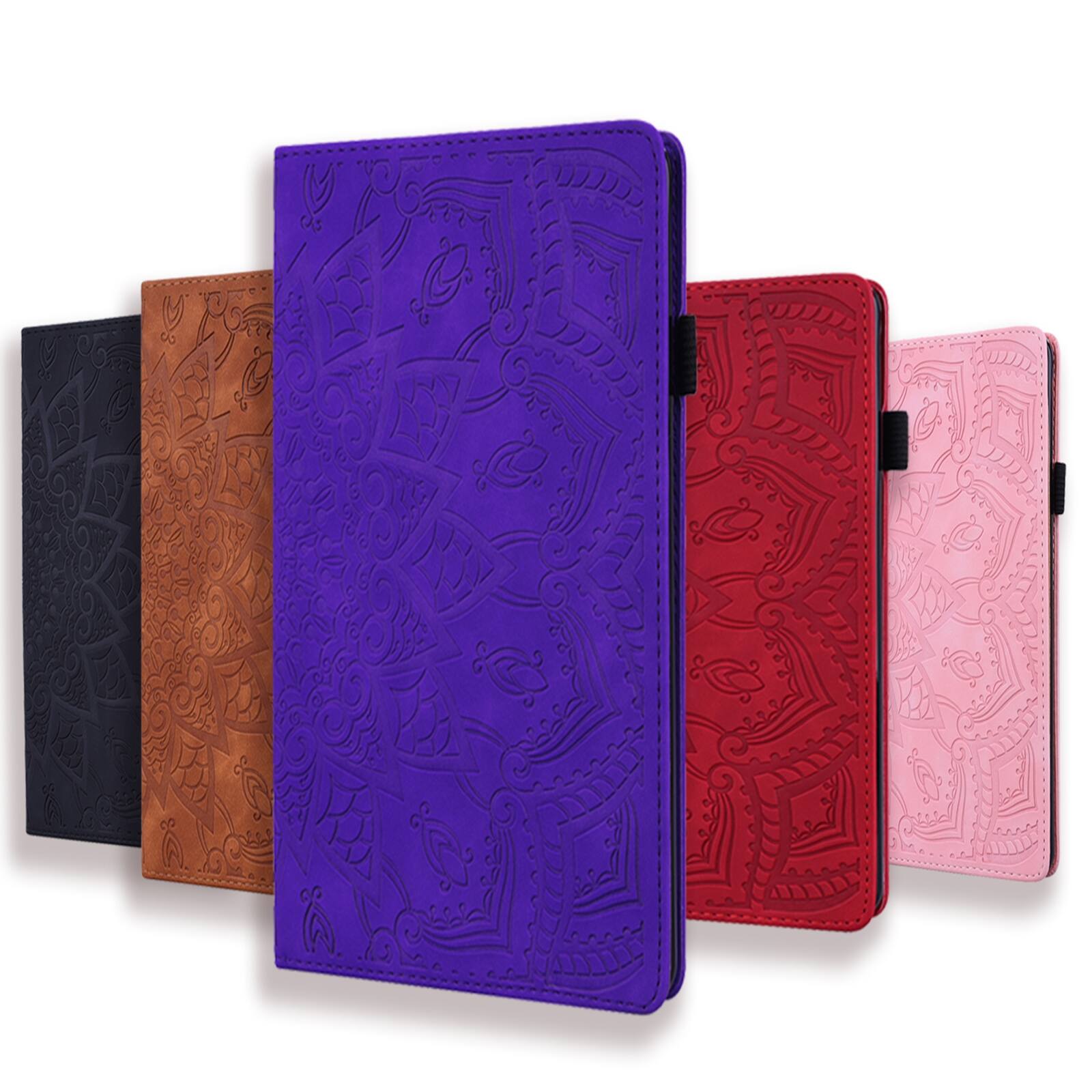 Alt View 1. Dteck - For Amazon Kindle Paperwhite (2024)/Kindle Colorsoft Premium Embossed PU Leather Flip Card Holder Multi-Angle Stand Case - Purple.