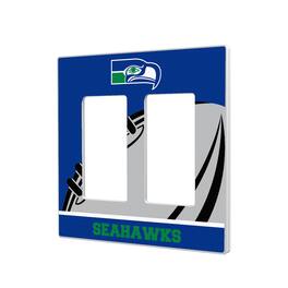 Keyscaper - Seattle Seahawks Passtime Design Double Rocker Lightswitch Plate - Multicolor