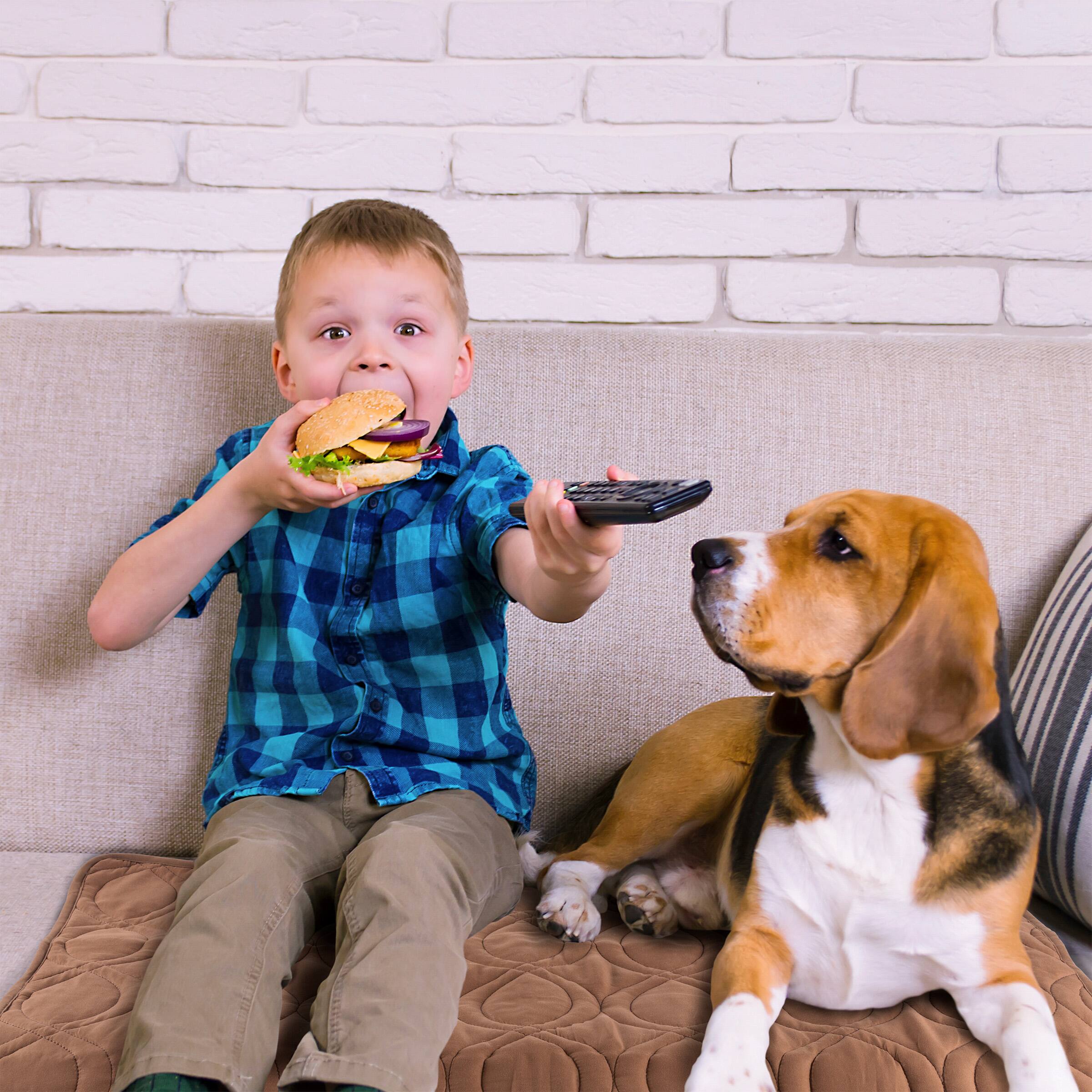 Alt View 1. PetMaker - Waterproof Pet Mat 36x28 Partial Couch Covers for Dogs, Cats, or Kids - Quilted Non-Slip Furniture Protector Pad - Brown.