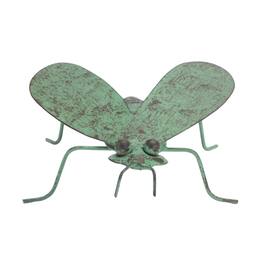 BreeBe - Iron Metal Bumble Bee Garden Accent (Set of 2) - Green, Black