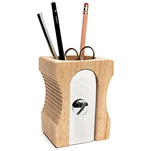 Front. Vulpecula Spade - Pen Holder - Wooden Pencil Sharpener - Stationary Organiser - Desk Tidy - Quirky Office Desk Accessories - Funny Pencil.