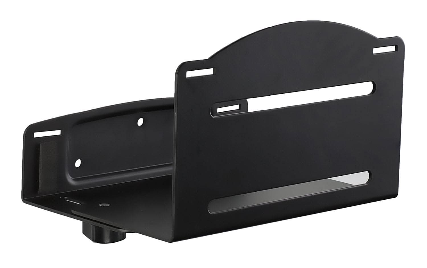 Angle. Mount-It! - Heavy-Duty Adjustable Wall Mount CPU Holder Bracket with Secure Straps Fits Most Towers, Black - Black.