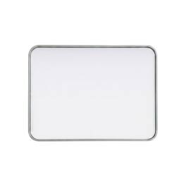 Elegant Decor - Contour Metal Rectangle Mirror 22x30 - Silver