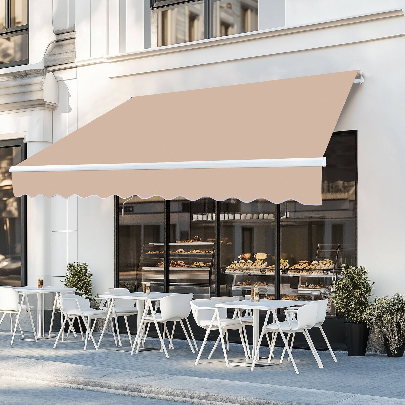 Alt View 4. Winado - 8x10' Manual Retractable Sun Shade Shelter Outdoor Patio Awning Canopy.