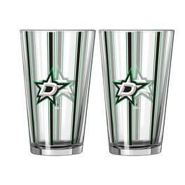 Logo Brands - Dallas Stars Two-Piece 16oz. Striped Pint Glass Set - Multicolor