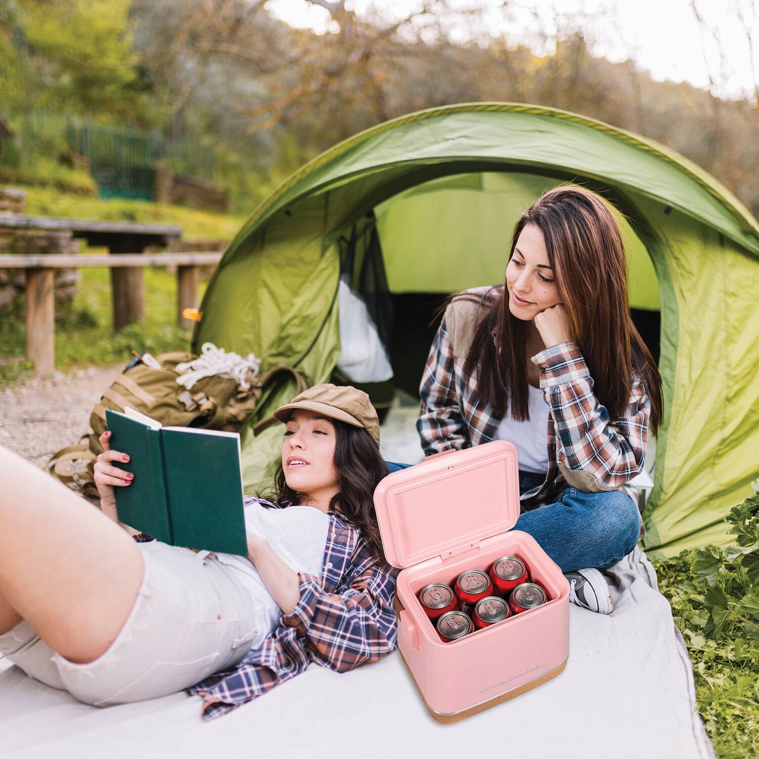 Back. Frigidaire - Frigidaire Efmis310-pink Top-opening 6-can Beverage Insulated Fridge/cooler, Cork (pink) - pink.