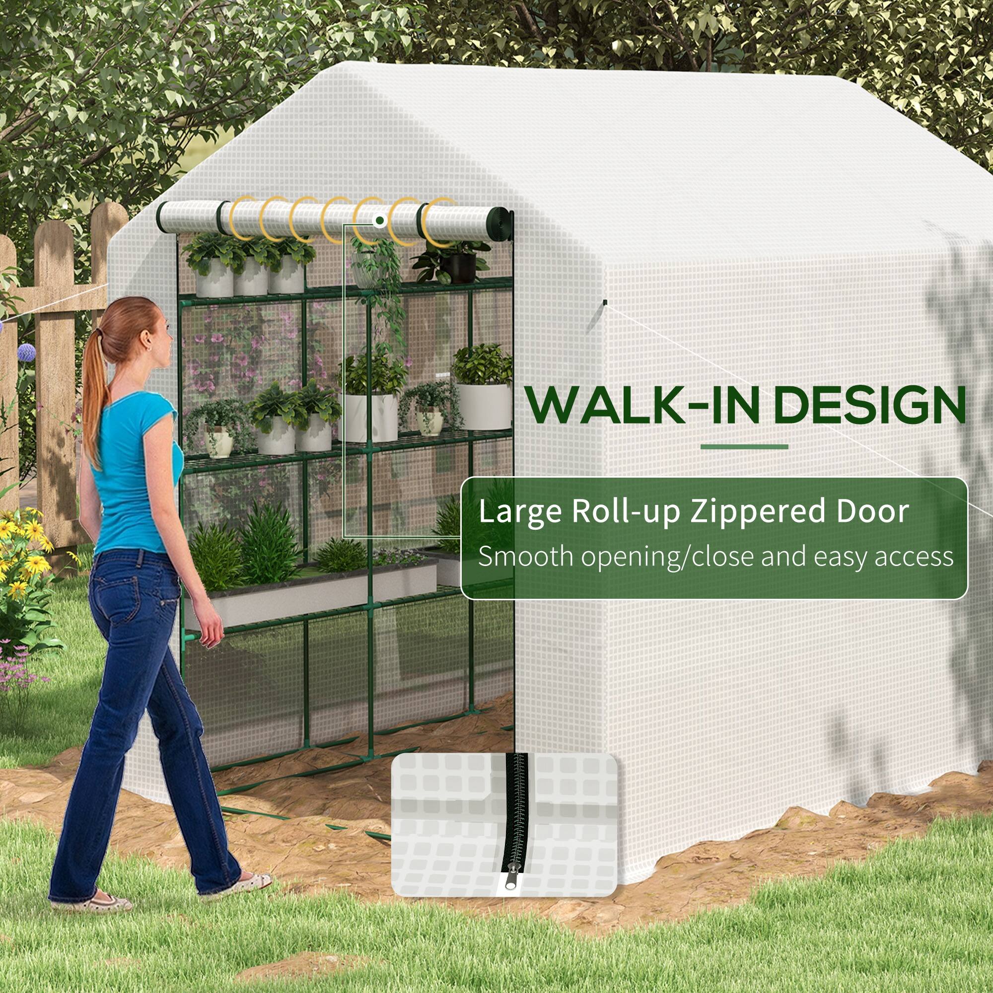WALK-IN DESIGN
Large Roll-up Zippered Door
Smooth opening/close and easy access