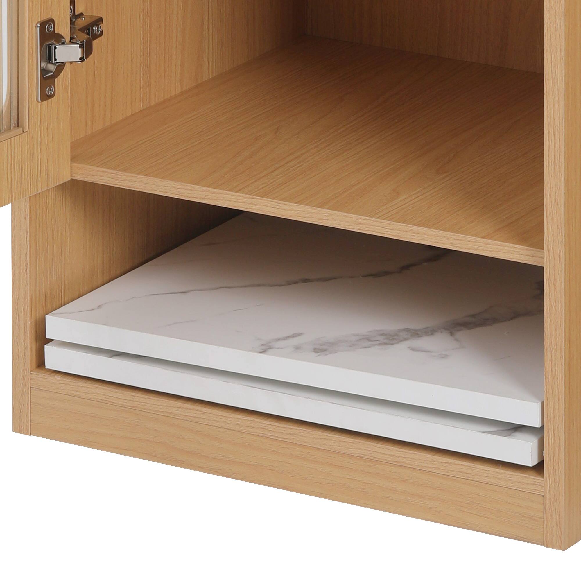 Alt View 8. PexFix - 59.5" Kitchen Island Cart with Extendable Dining Table and Built-in Power Outlet - Natural.